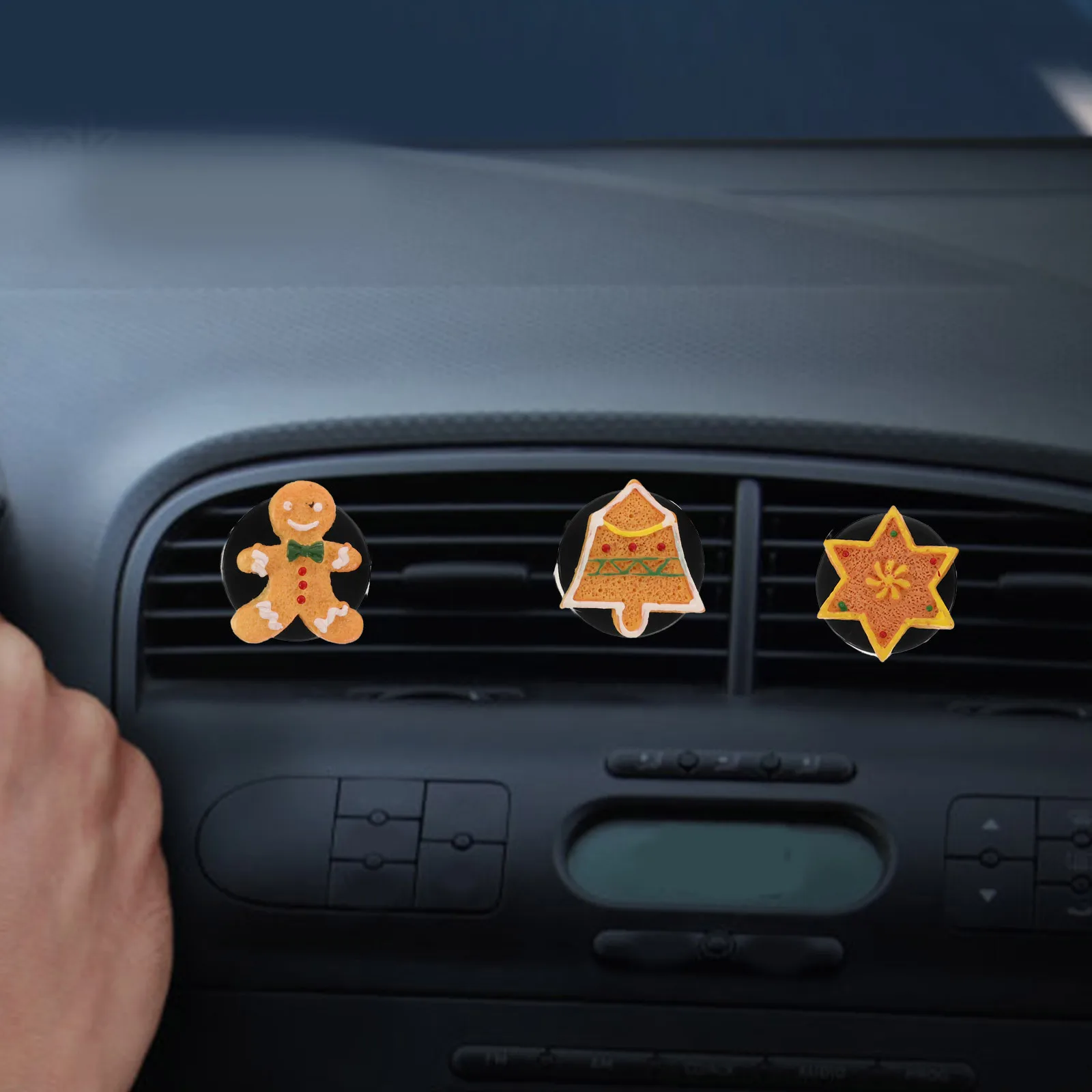 

9pcs Car Perfume Clip Christmas Air Vent Clips Holiday Scented Car Decoration Snowflake Santa Winter Interior Ornament