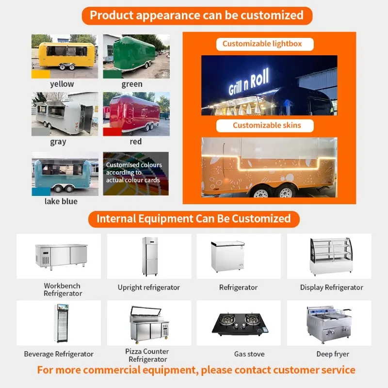 New EU Standard Mobile Food Trailer with Rust Resistant Design for Outdoor Pizza Hot Dog Taco BBQ