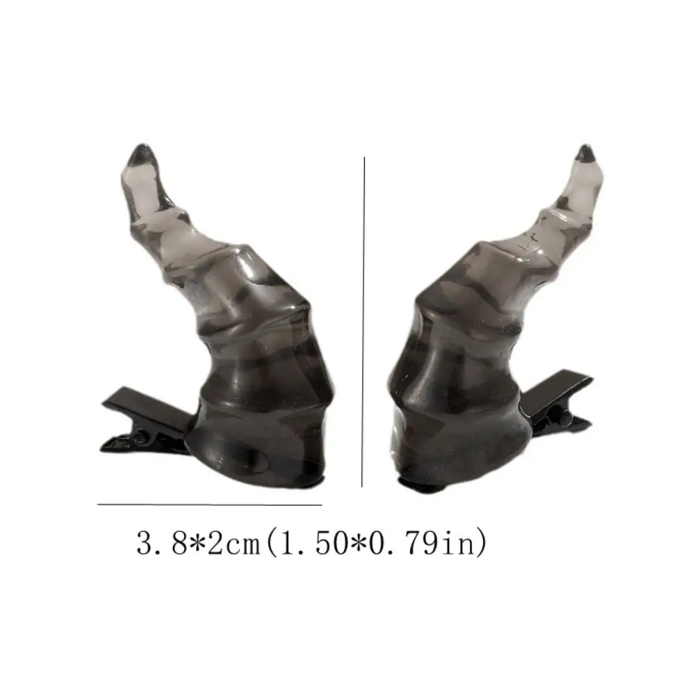 トレンディなゴシック悪魔の角ヘアピンヘアバンドアヒルのくちばし三つ編みハロウィンヘッドバンドヘアクリップクリエイティブなハロウィンヘアフープ女の子用