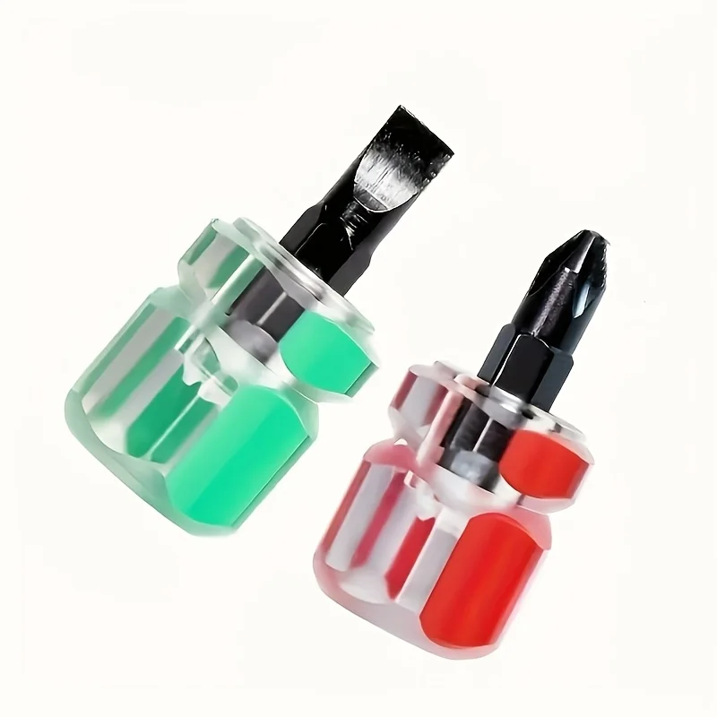 2/10pcs Portable Mini Flathead Screwdriver and Phillips Screwdriver Repair Tool, Transparent Handle Precision Repair Tool