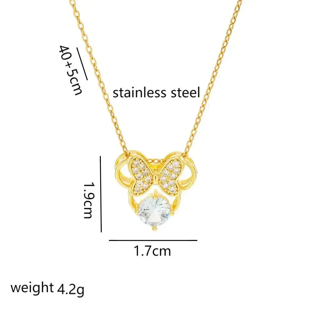A unique new niche Mickey head necklace with feminine charm and cartoon mouse collarbone chain accessories for 2025