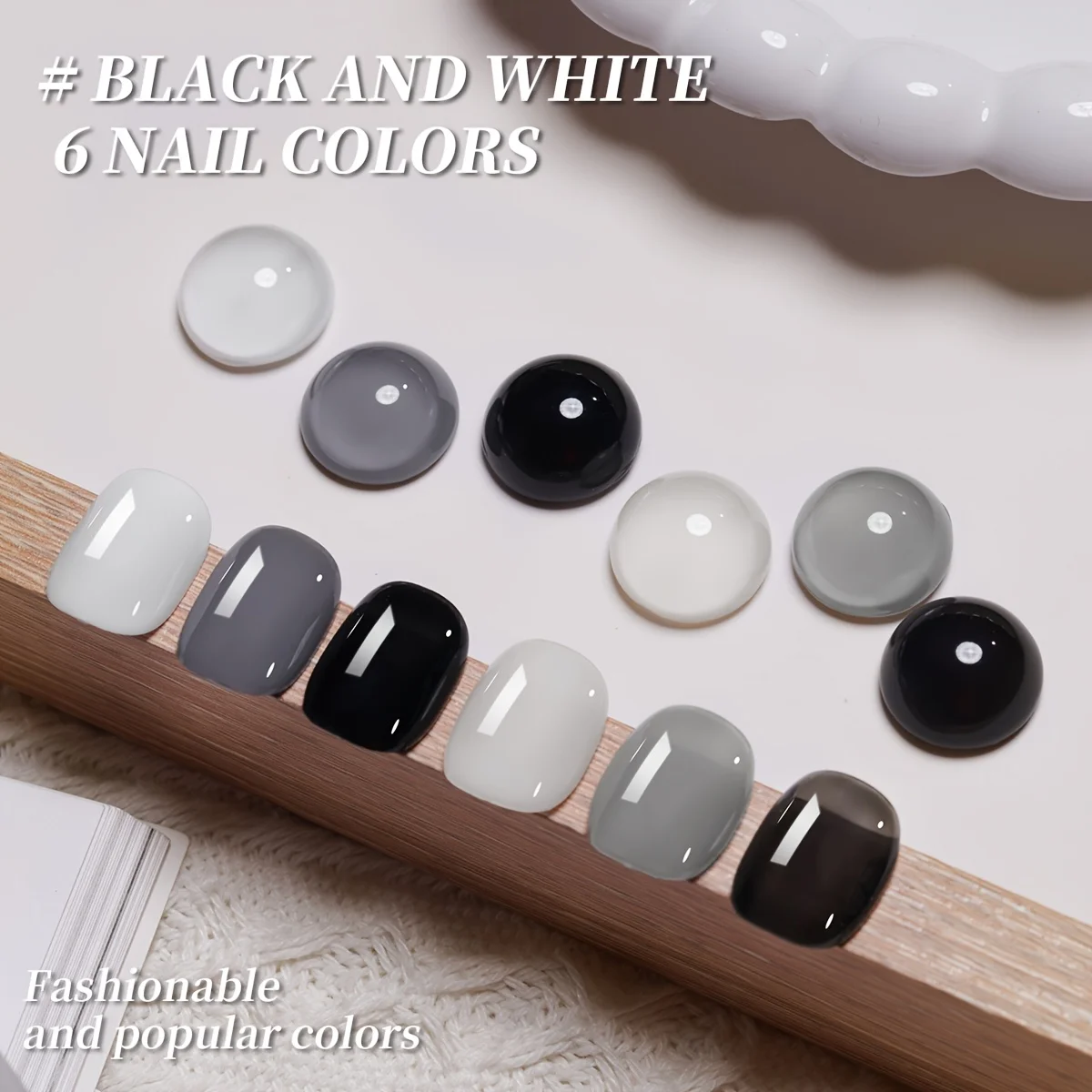 1/6-teiliges professionelles glänzendes und mattes graues Gel-Nagellack-Set, UV/LED-Nagelkunst-Maniküre-Set zum Einweichen, schick und modern – Detail 2