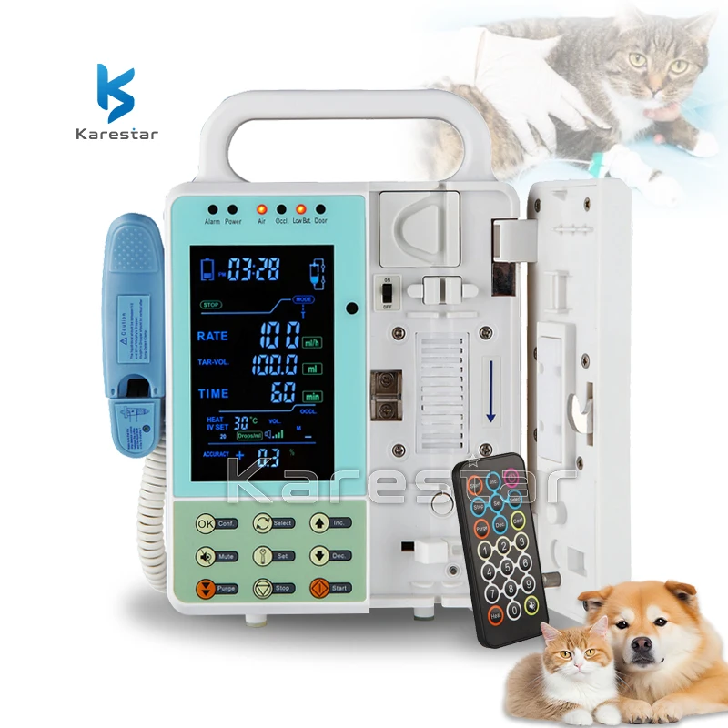 K-DI01 Karestar Wholesale Reliable Veterinary Equipment Hospital Medication Infusion Pump Portable IV Infusion Pumps