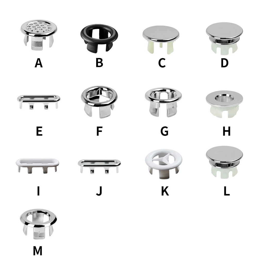 6 Pieces Office Sink Overflow Cover Rings with Filter Kitchen Bathroom Basin Hole Cap Replacement Accessories Flat hollow