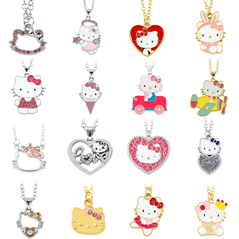 Sanrio Hello Kitty Anime Figures Cartoon Necklace Women Girl Decoration Birthday Gifts