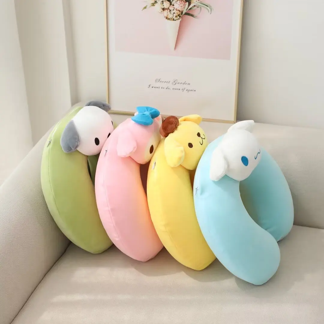 Sanrio Comfortable Memory Foam U-shaped Neck Pillow Kuromi Pom Pom Purin Hello Kitty Pochacco Cinnamoroll  My Melody Gifts