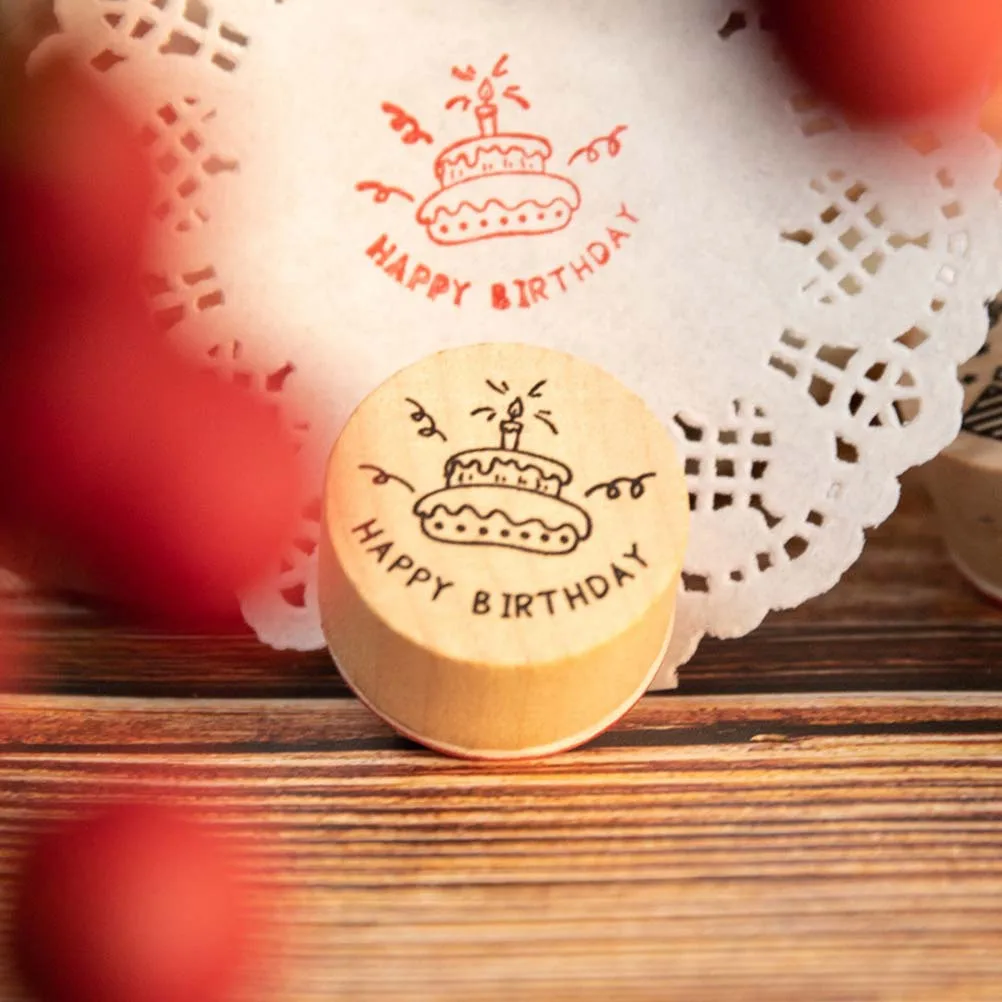 SEWACC 6개입 우드 스탬프 세트 스크랩북 카드 제작 장식 공예 프리미엄 창의적 다이어리 스탬프