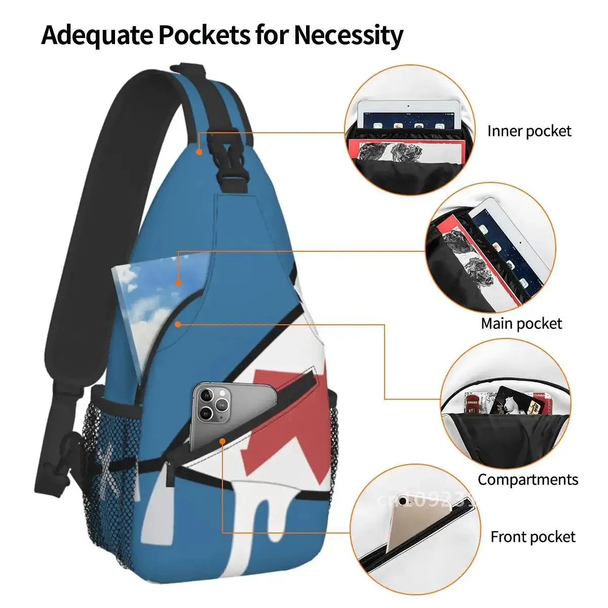 Hololive Virtual Host Group Crossbody Bag Sports Gawr Gura Shark Mouth Fashion Shoulder Travel Chest Man Bag Backpacks Women