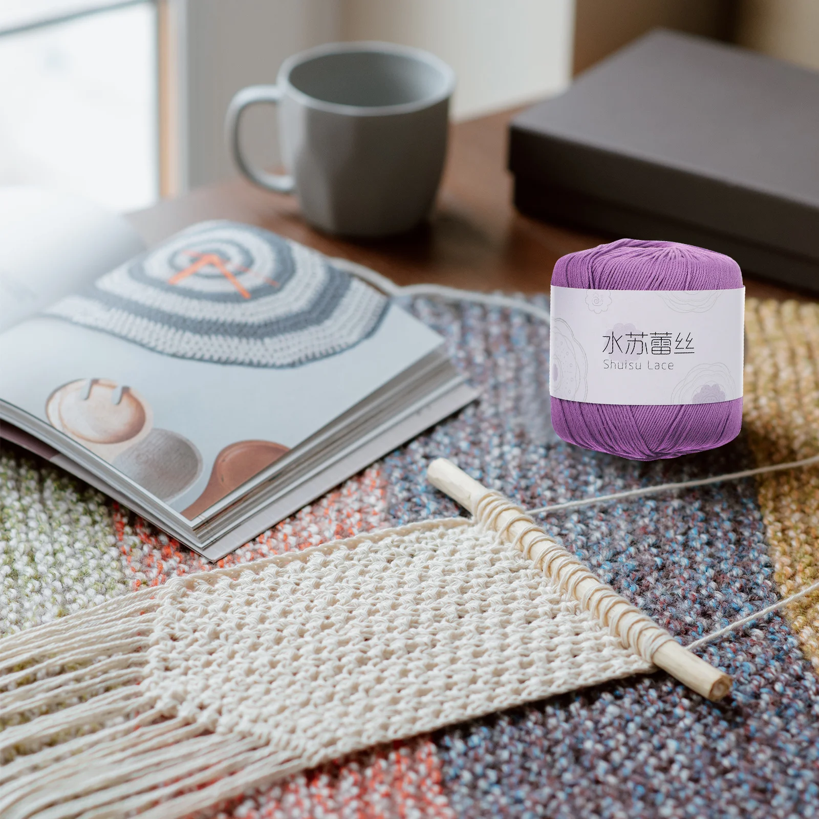 

2 рулона свежей хлопчатобумажной веревки для аксессуаров «сделай сам», плетеная веревка ручной работы, прочный, невыцветающий, удобный шнур для рукоделия из пряжи