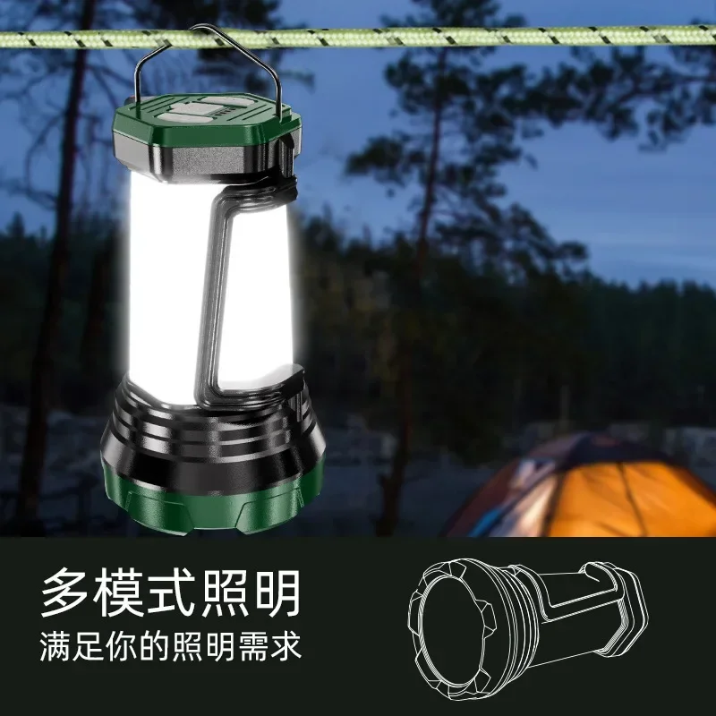 New XPG+LED Strong Light Searchlight USB Charging Portable Tent Light Multi functional Outdoor Handheld Light