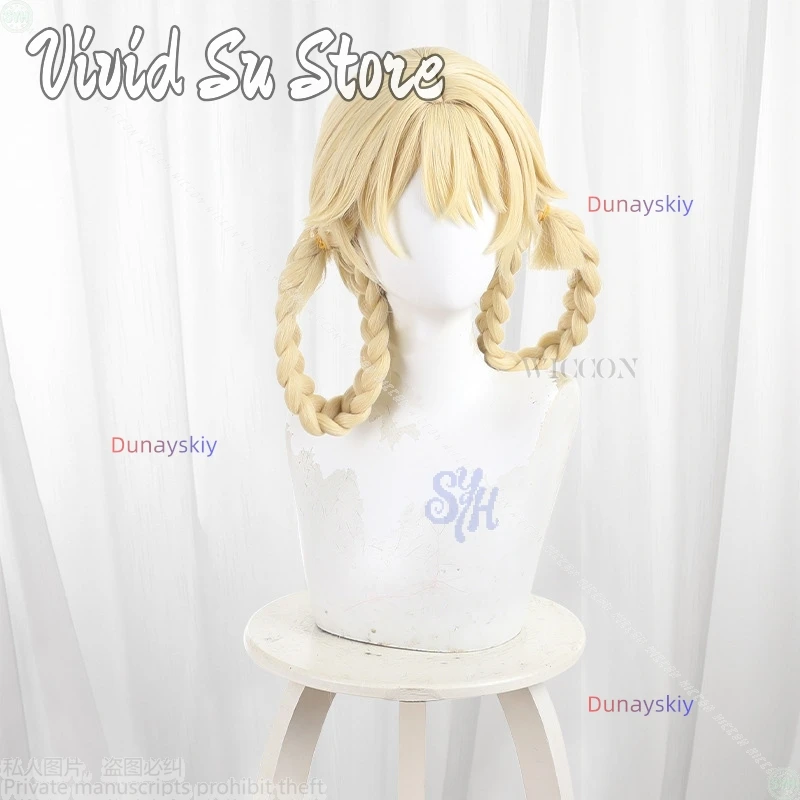 Jahoda تأثيري لعبة Genshin تأثير أنيمي كوسبريف كاواي ضفائر مزدوجة شعر مستعار مقاومة للحرارة الاصطناعية الشعر هالوين لعب الأدوار #3