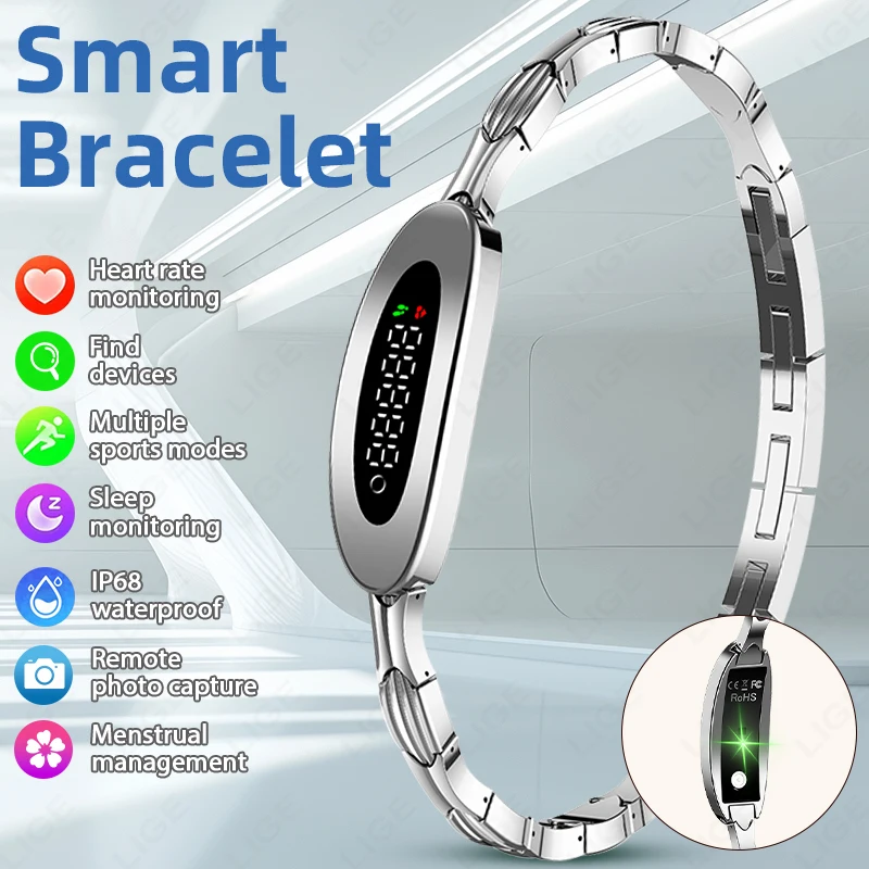 

LIGE Women Health Activity Sports Fitness Tracker IP68 Waterproof Smart Watch Heart Rate Monitor Smart Bracelet for Couples Men