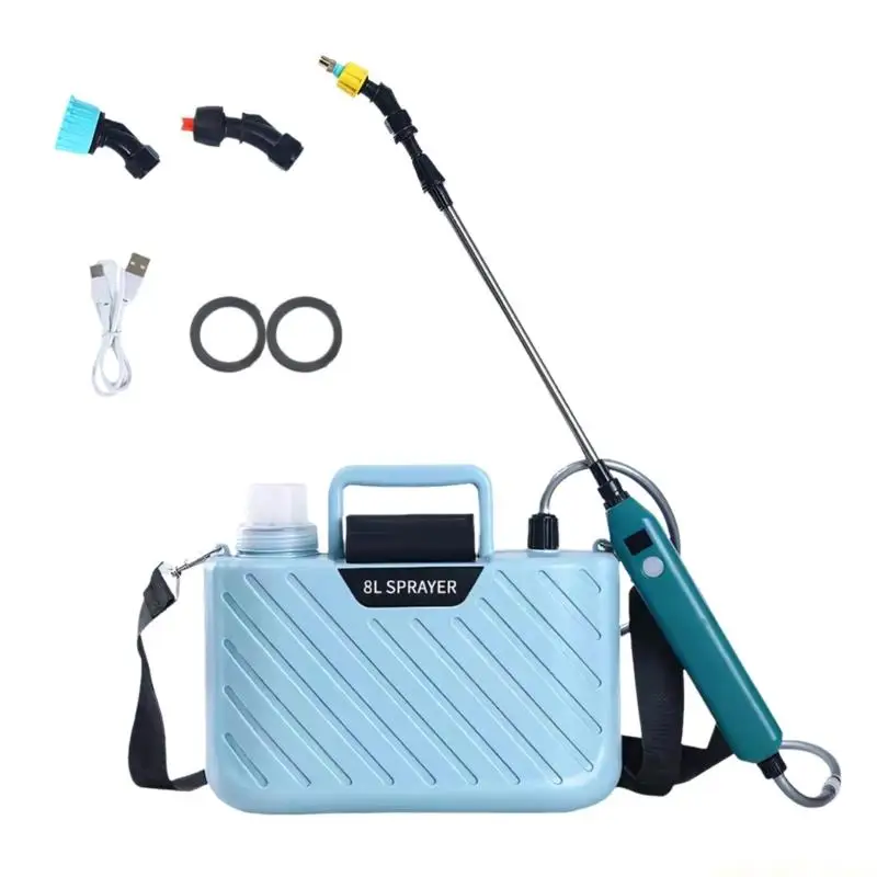 QX2E Shoulder Mounted Plant Irrigation Tool 2400mAh electricity source And Extendable Wand Green