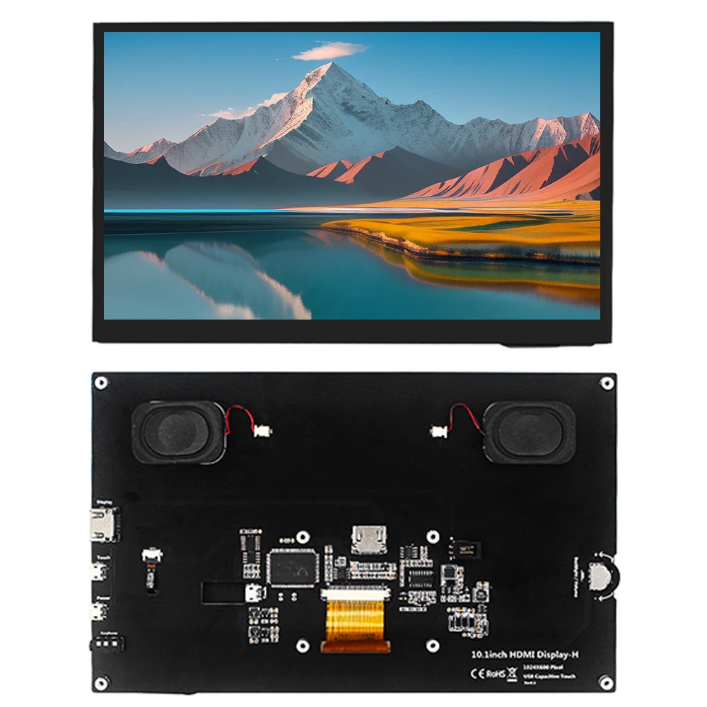 10.1 Inch Capacitive Touch Screen HDMI IPS HD Display Module 1280*800 with Stereo Speakers for Raspberry Pi