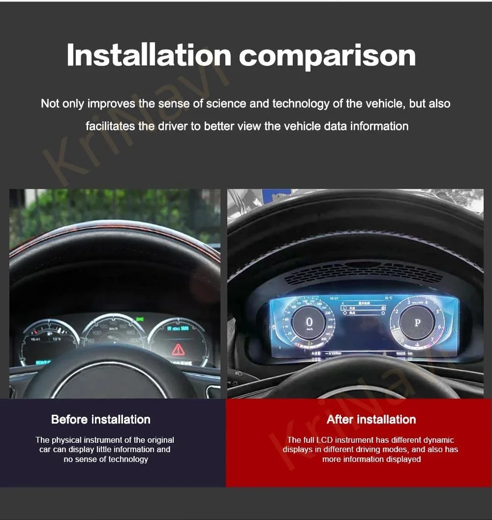 LCD Dashboard Panel For Jaguar XJL 2010-2015 Digital Instrument Cluster Virtual Cockpit Speedometer Tachometer Odometer Carplay