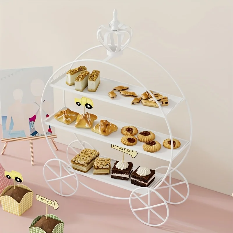 

Винтажная европейская железная подставка для десертов, многоярусная подставка для торта, поднос для подачи послеобеденного чая, декор для свадебного банкета и закусок