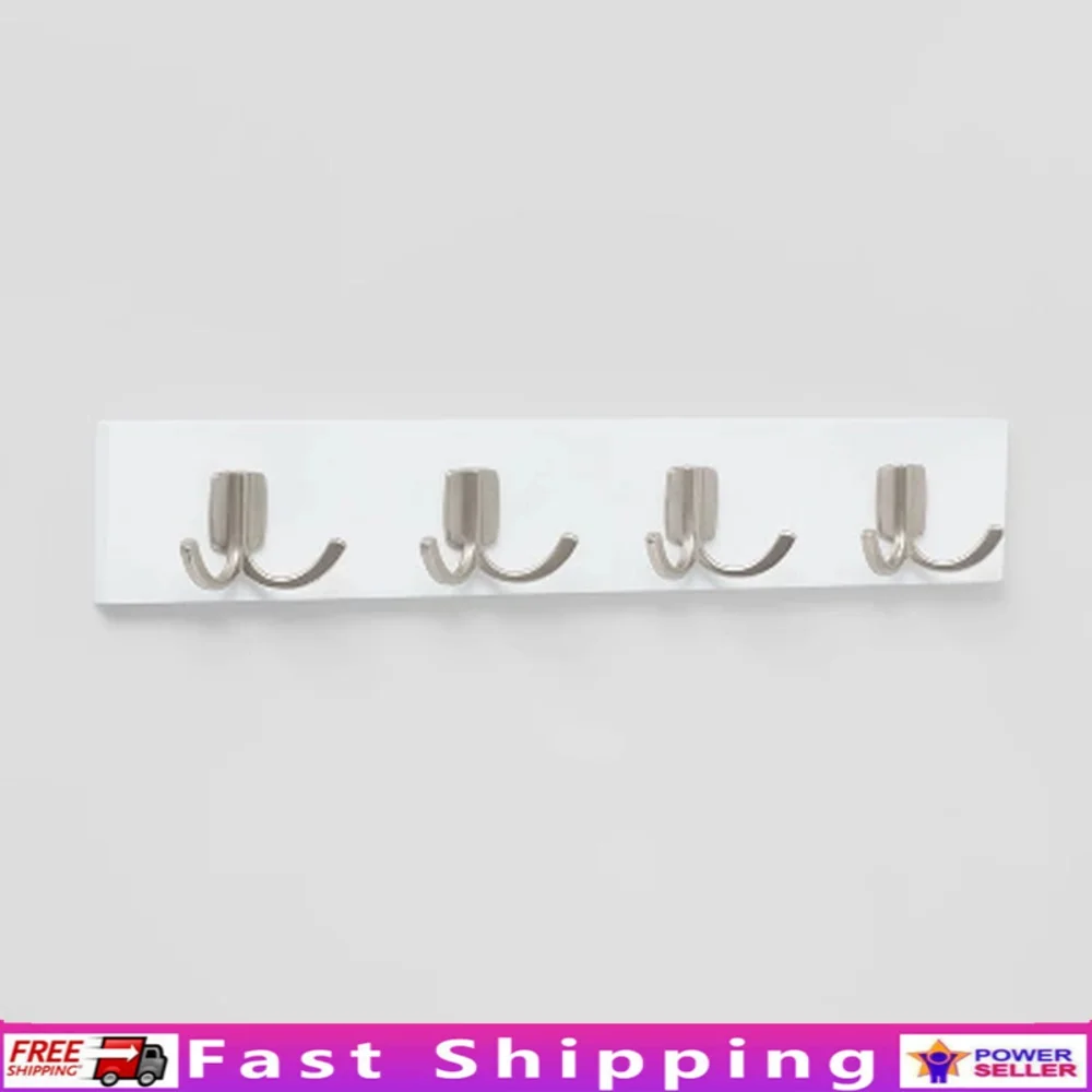 

Modern Octopus 4 Hooks Wall Mounted Decorative Rack Cast Aluminum Storage Solution Coats Hats Jackets Umbrellas 18 Inch Length