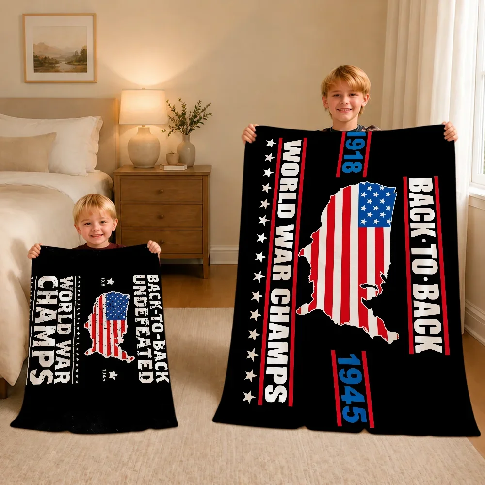 Back To Back World W-War Champs Blanket Warm Soft Plush Blanket Sofa Living Room Nap Home Bedroom Travel Gift Flannel Pet Hogar
