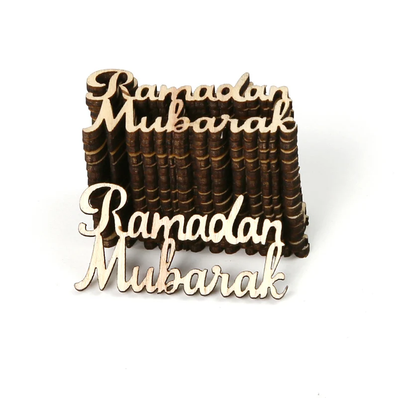 

15/30pcs Ramadan Mubarak Wooden Chips Ramadan Kareem Wood Ornament Eid Mubarak Ramadan Mubarak Decorations for Home