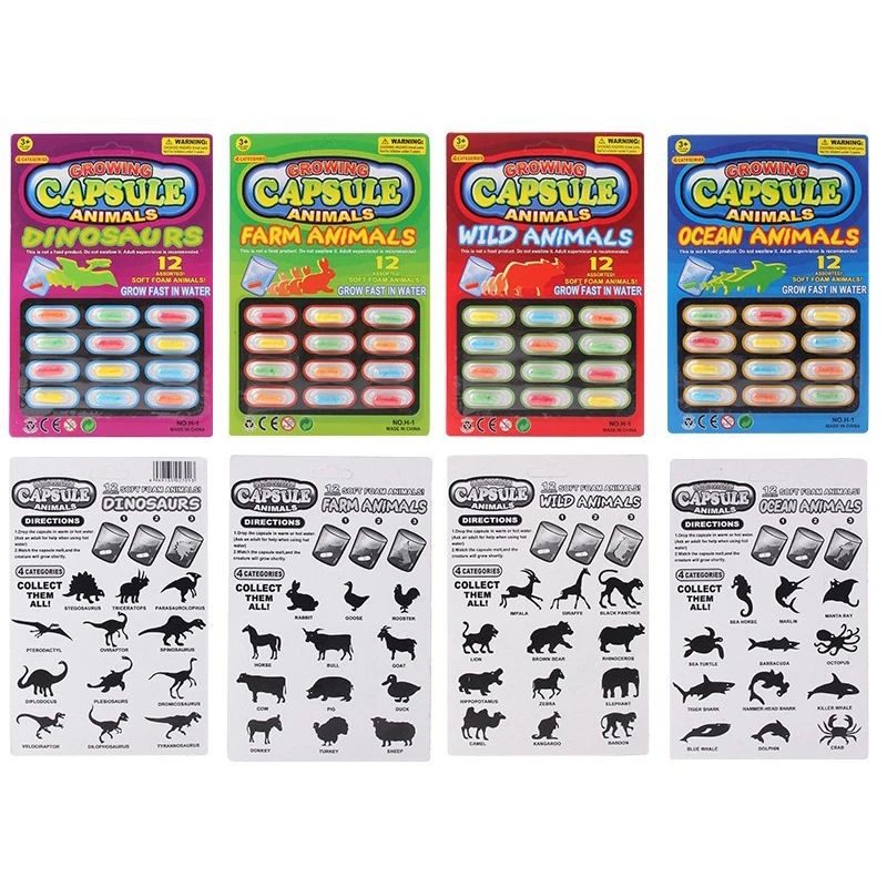 3/6pcsToy الأطفال تورم المياه كبسولة ديناصور المخلوقات البحرية الإبداعية رواية لغز لعبة الأطفال اللعب الفائدة زراعة