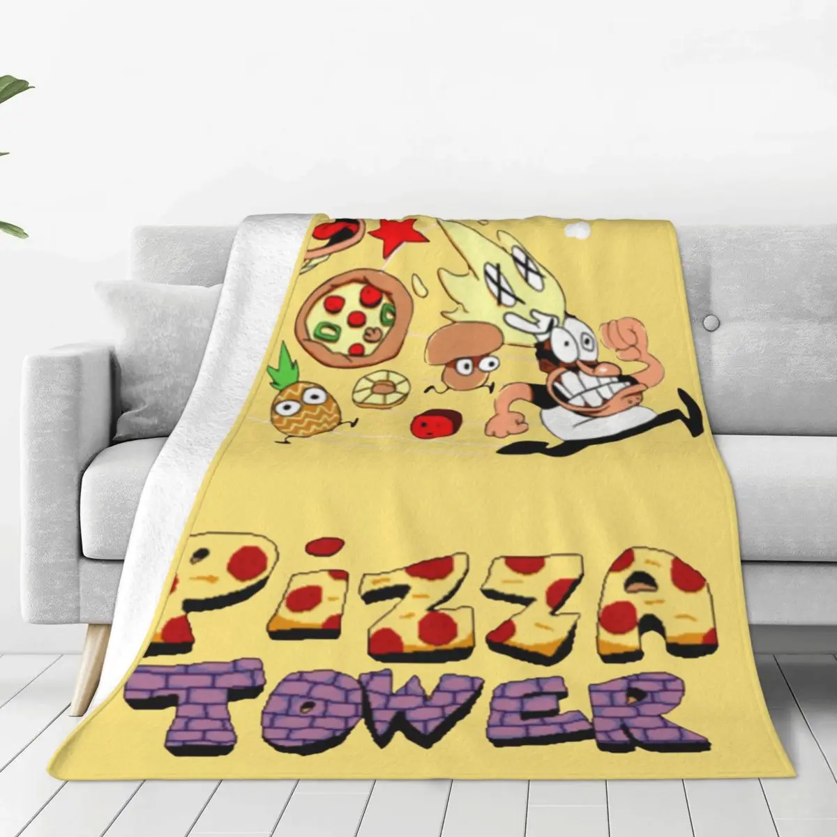 Comfort Pizza Tower Peppino Trans Blanket Stuff Room Decorative funny game Blanket Throw Warm Flannel for Travel