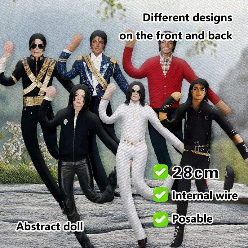 Michael Jackson Bendable Abstract Doll with Built in Wire Skeleton Doll Poseable Mouse Dried King of Pop Collectible Fan Gift