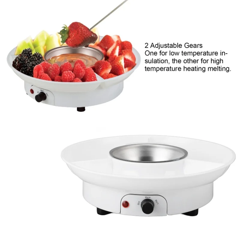 Small Electric Chocolate Fondue Pot 25W 2 Gears With 10 Forks Set For Party Wedding Gifting Date US Plug 110V