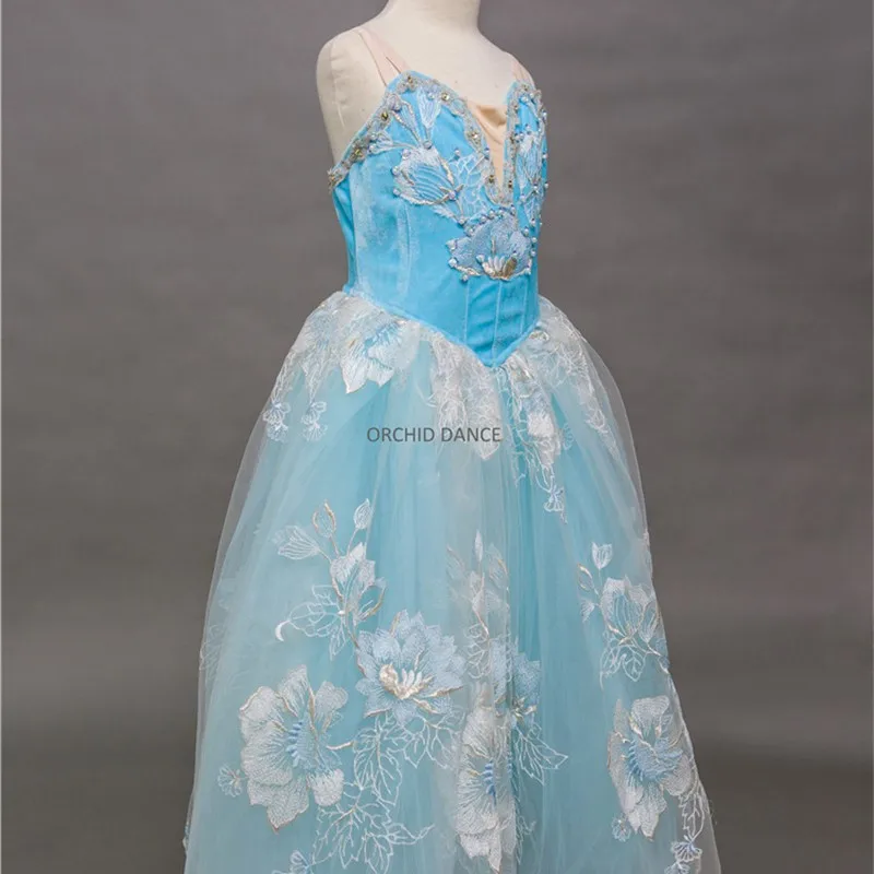 Moda profesional para niñas, trajes de Ballet azul