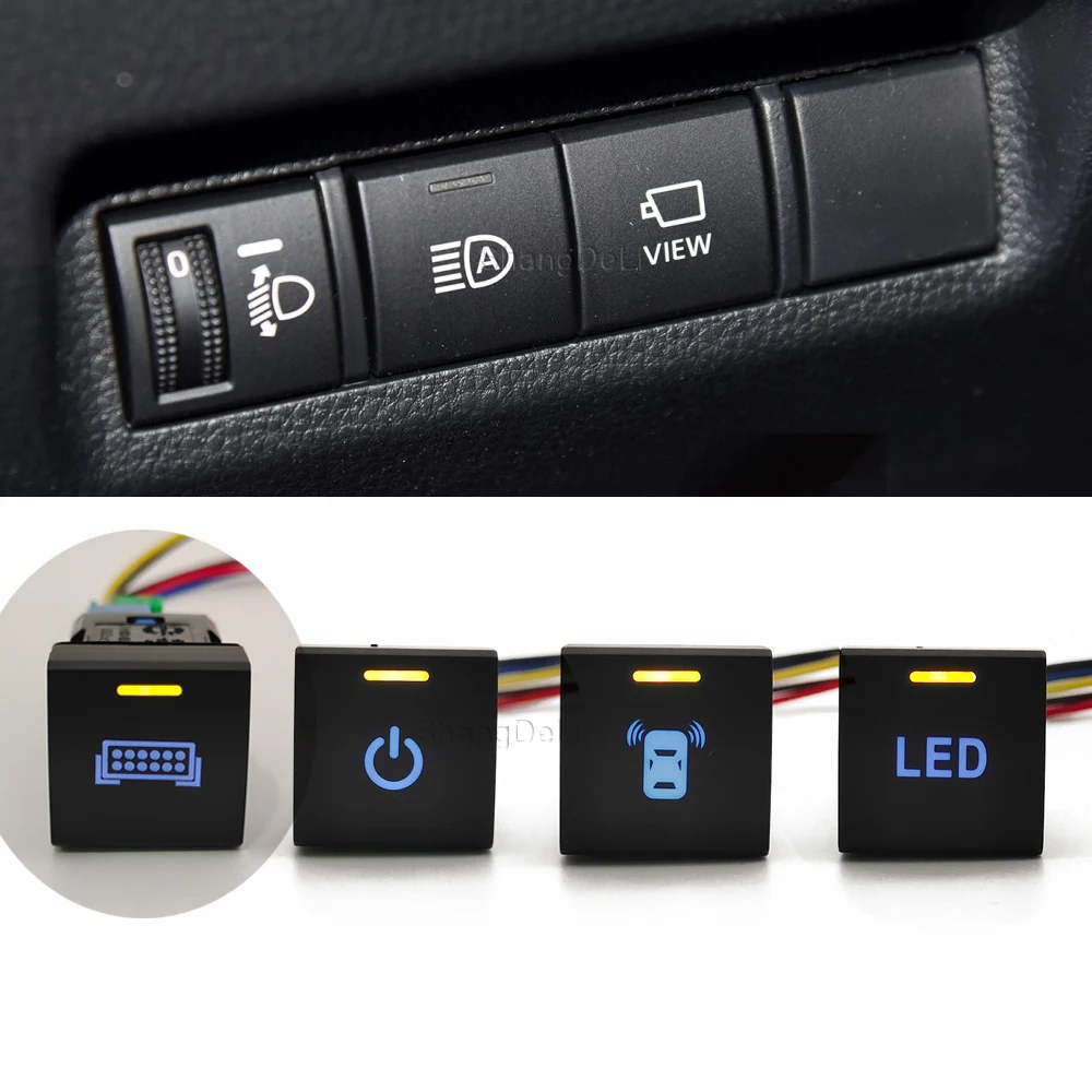 1 Pc Car LED Light Bar Power On Off Camera View Switch Button For Toyota Camry V70 2018 Rav4 Corolla Altis 2019 prado 150 2020