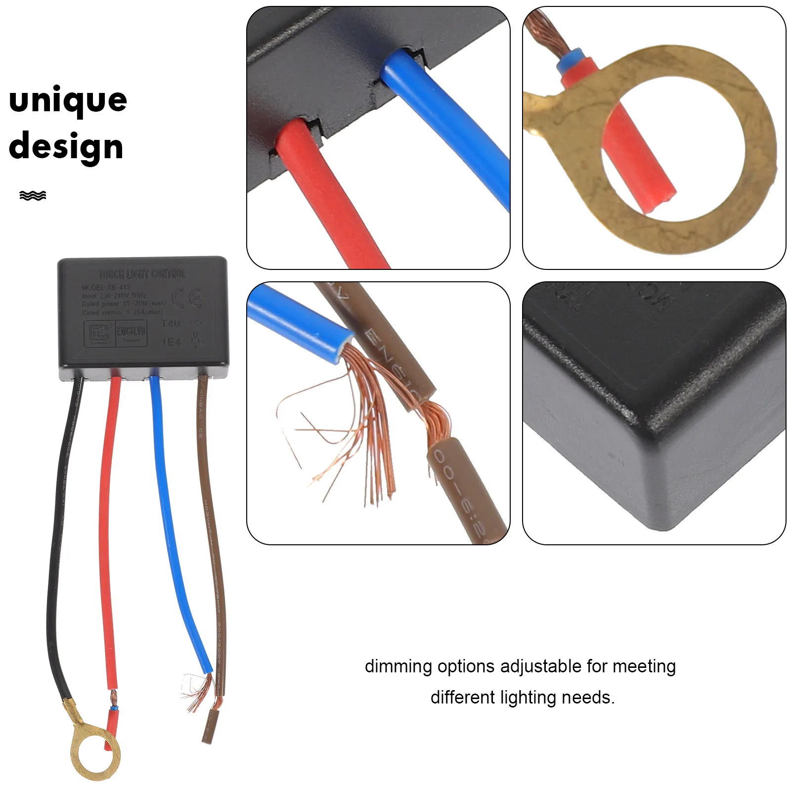 

4- Touch Sensor Led Desk Lamp Switch Replacement Dimmable Light Control Module For Bedside Table Lamp Repair Universal 60W