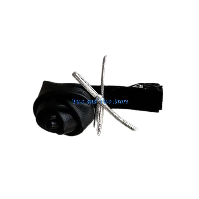 

HX6F Girls HairPins Silver Rose Handmade Flower Flat Clip Great for Most Hair Type