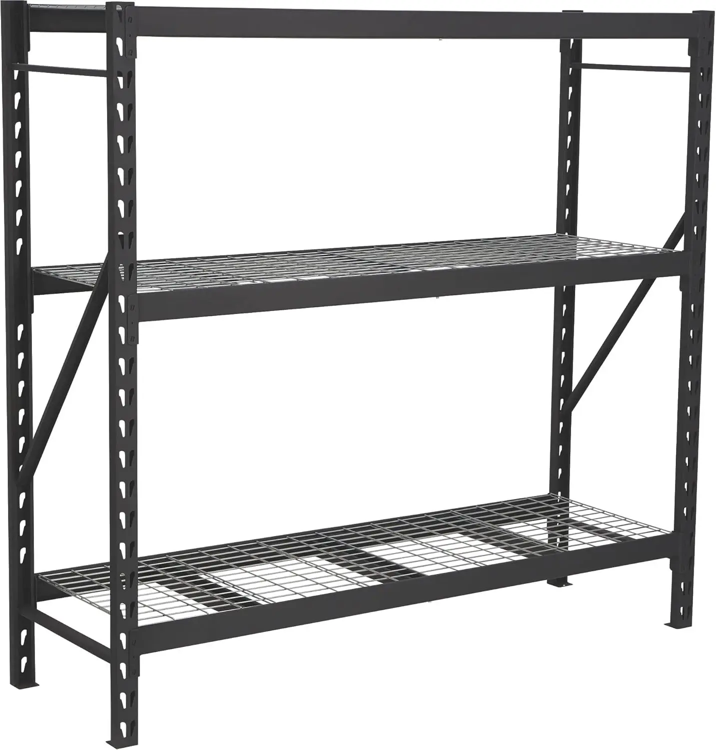 Ironton Industrial Shelving Rack, 3 Storage Shelves Steel Construction 3-Tier Rack with 2000-Lb Load Capacity Per Shelf, Garage