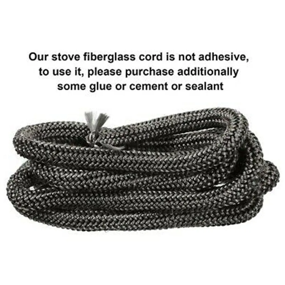 Home Gasket Cord Stove Door Fireplace Cord 6/8mm 2m Length Fiberglass High Temperature Wood Burner Sealing Rope Replacement