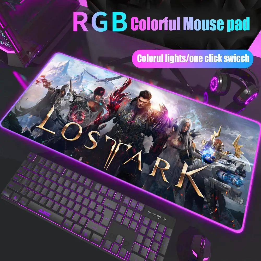 

Game lost ark Mouse Pad Gamer Rgb Desk Mat Back Light Led Mousepad Setup Gaming Accessories Deskmat Big Mousepad Backlight