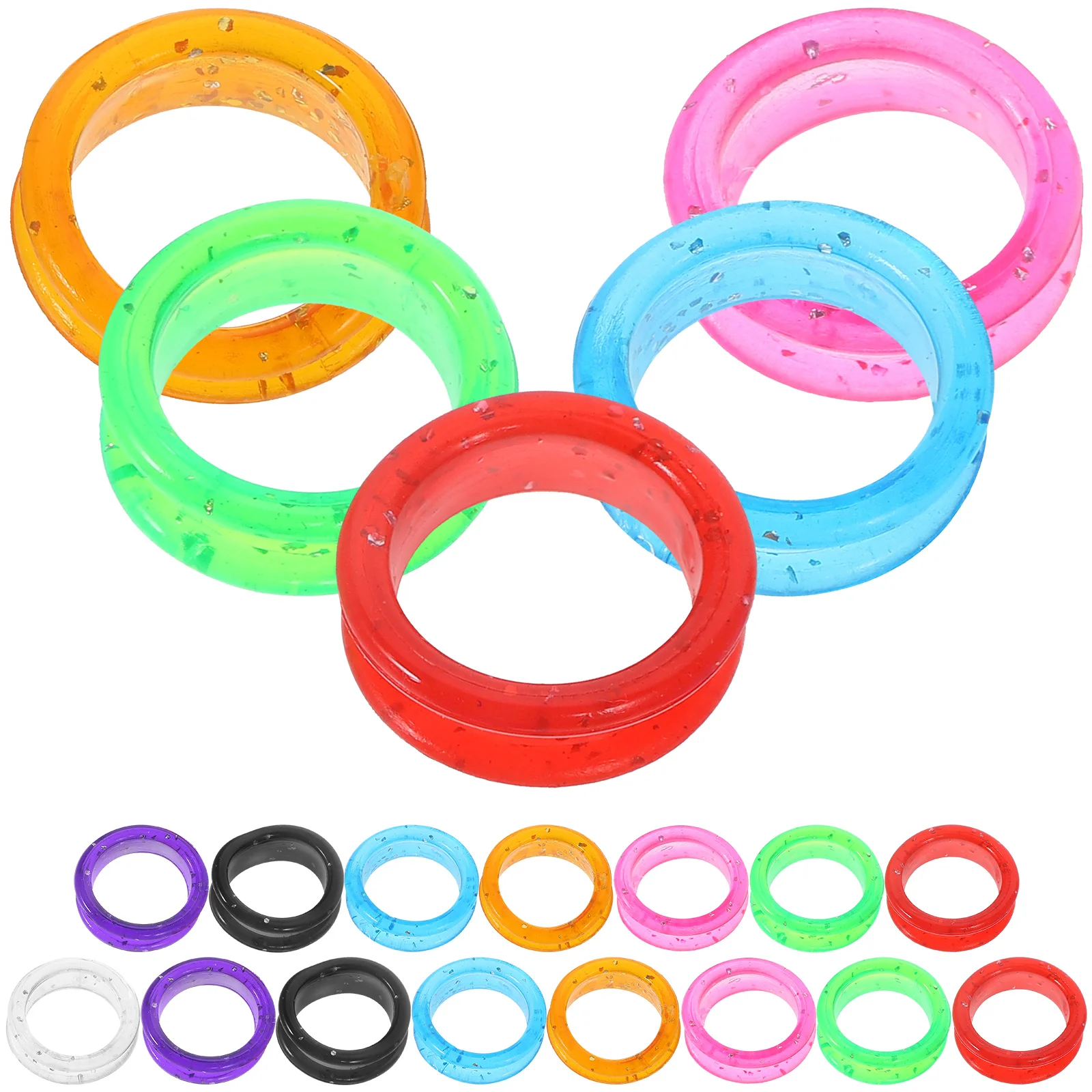 

20 Pcs Scissors Ring Comfortable Rings Barber Tool Non-slip Mixed Color Finger Insert Pet Inserts Silica Gel Silicone