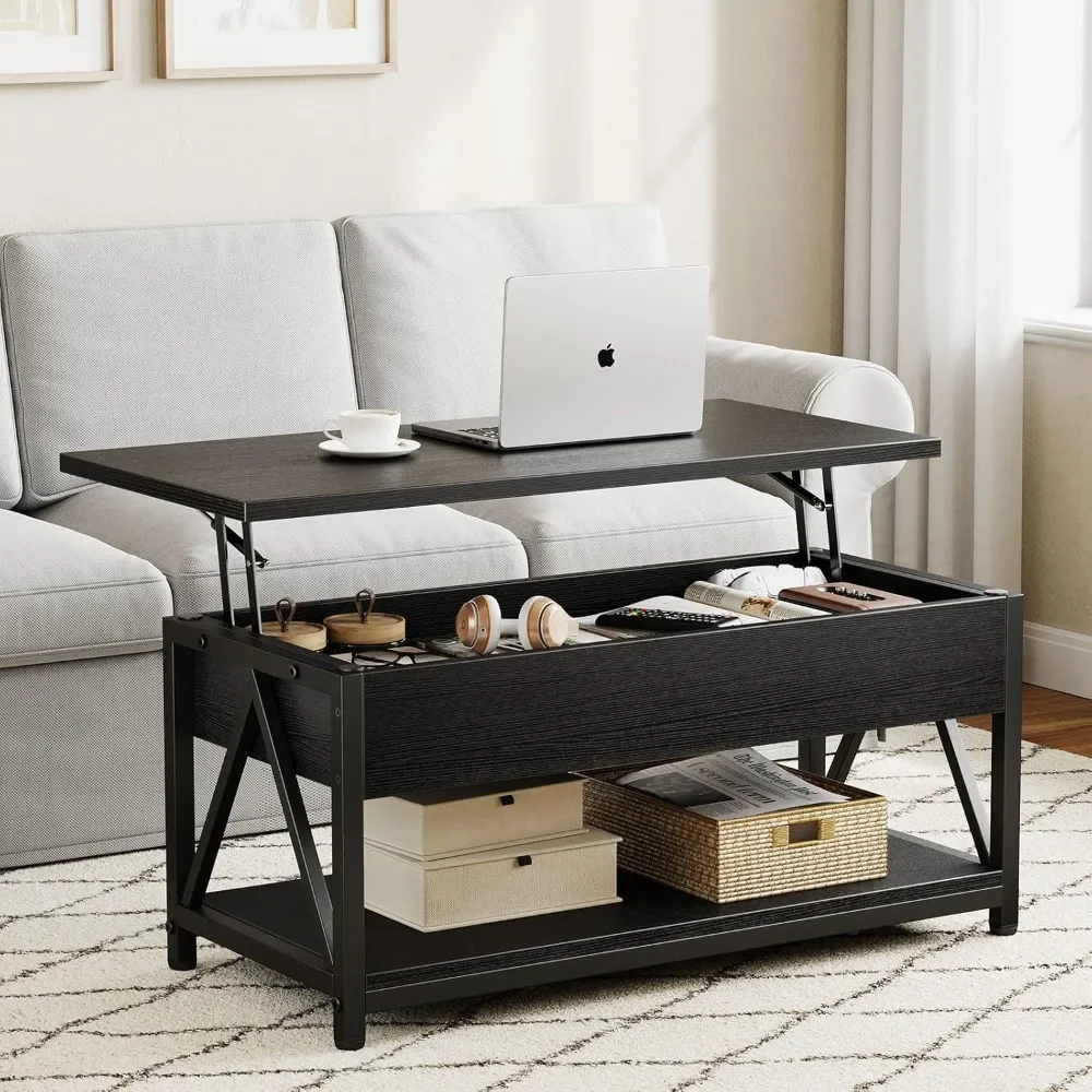 

Lift Top Coffee Table,Lift Coffee Table with Storage Shelf and Large Hidden Compartment for Living Room,Lifting top Coffee Table