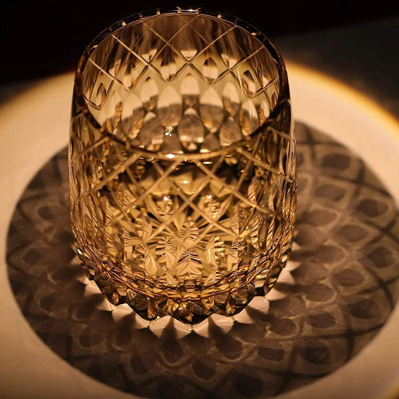 

Hand Carved Edo Kiriko Glassware Whisky Bourbon Vodka Shot Drinking Glass Tumbler 360ml