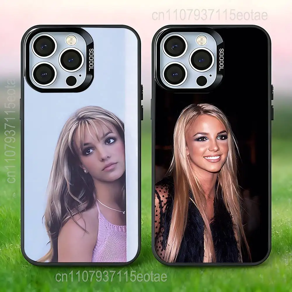 

B-Britney SINGER S-Spears Phone Case For iPhone 17,16,15,14,13,12,11,Pro,Max,Plus,E,Air,Mini Black Tpu IMD Cover