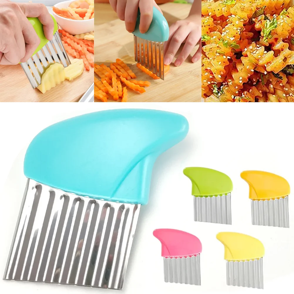 

Food-Grade Stainless Steel Wave Knife Grater Kitchen Serrated Knife Cutting Vegetable Fruit Potato Chip Slicer Kitchen Gadget