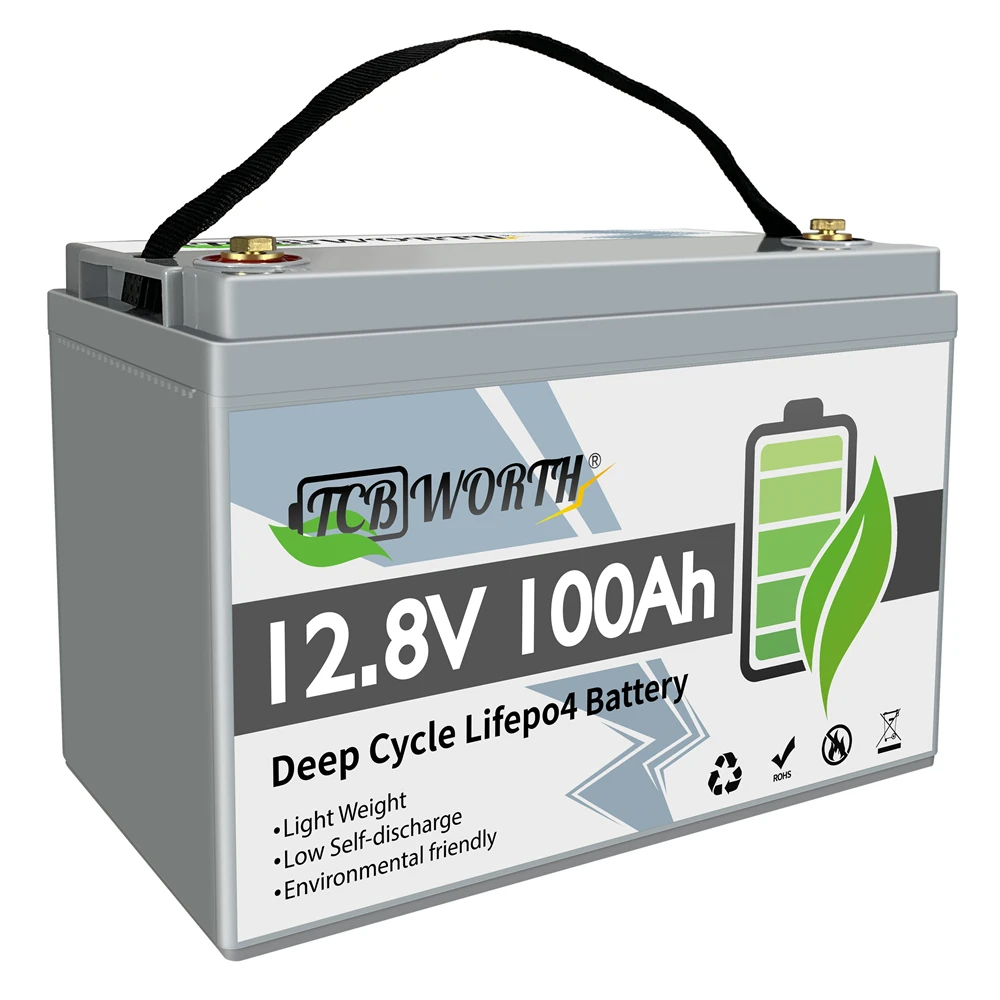 

12.8V LiFePO4 100Ah Battery High Performance Long-lasting Power for Tour car Solar Wind With BMS Deep Cycle Temperature Protect