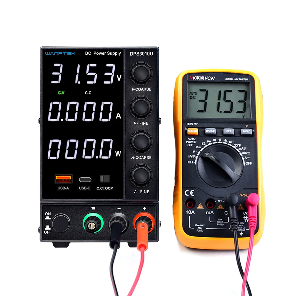 Wanptek 30V 10A 60V 5A 120V 3A DC Netzteil, einstellbare Labor-Stromversorgung mit Encoder zur Regulierung von Spannung und Strom
