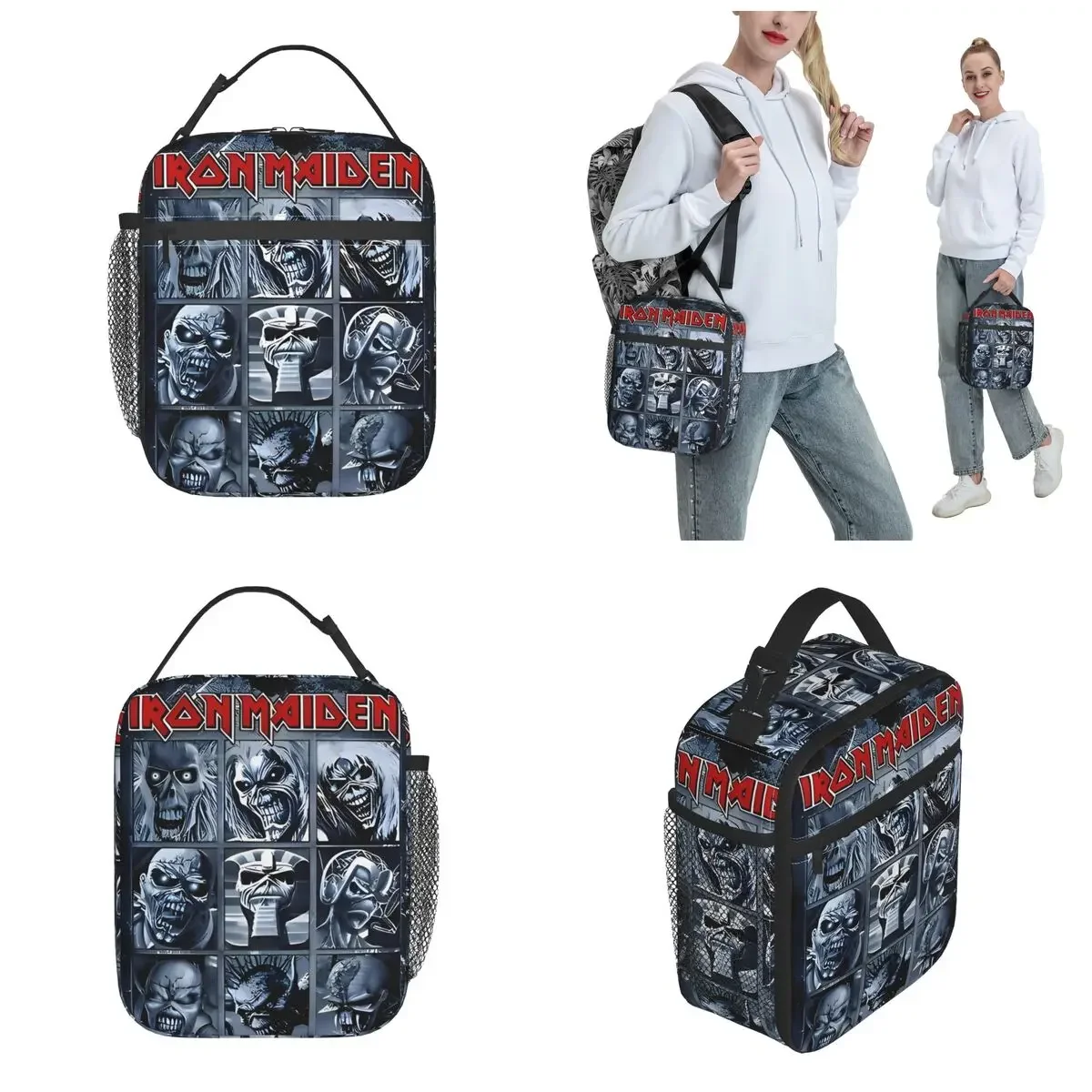 Ironmaidens Heavy  Band Character Merch Insulated Lunch Bag Skull Storage Food Boxes Portable Thermal Cooler Lunch Boxes