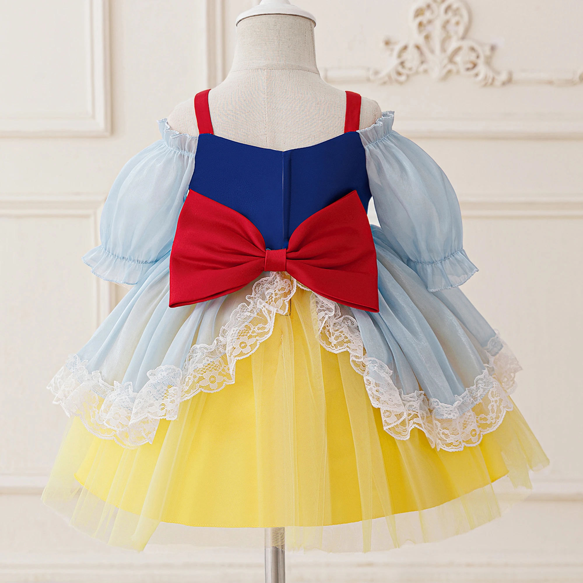 Baby Snow Princess Girls Dress Carnival Halloween Christmas Costume Elegant Birthday Party Prom Girl Dress Wedding Kids Clothing