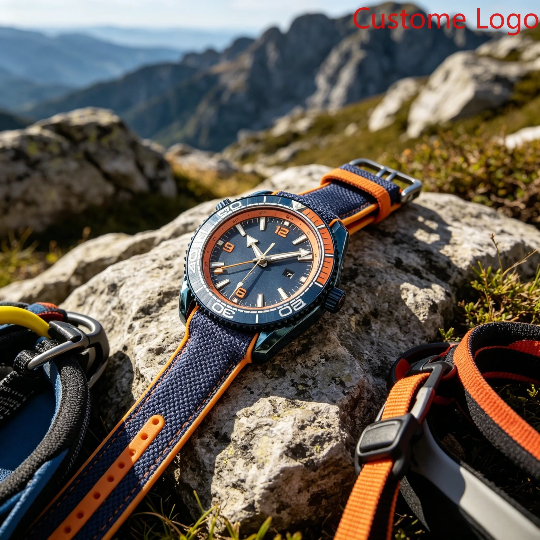 남성용 GMT 다이빙 시계 블루 오렌지 투톤 베젤, 우 - Rubber Strap Diver 리뷰 및 가격