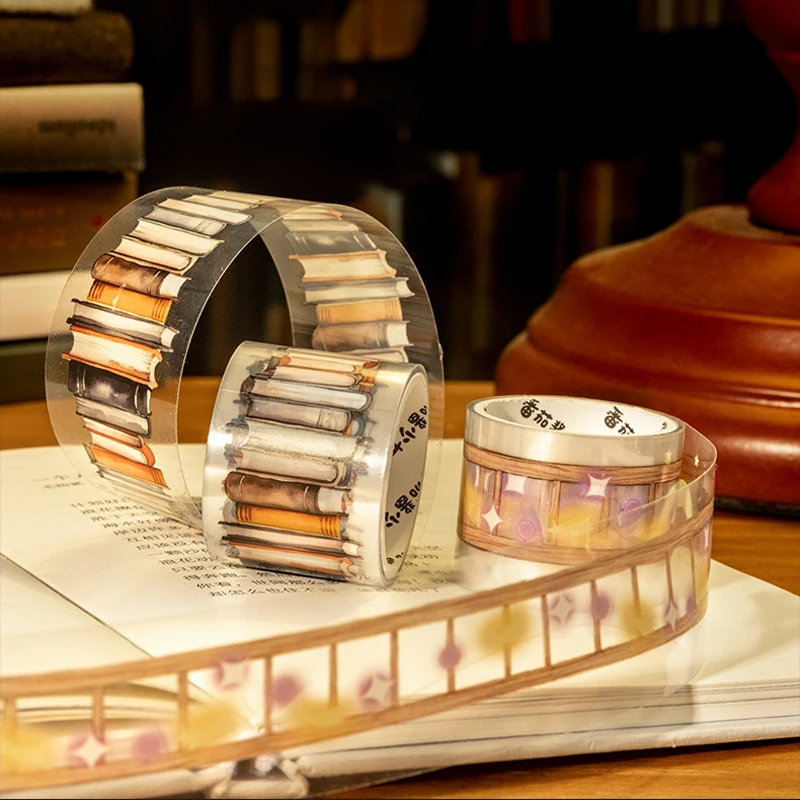 200cm/ Volumes Waterproof PET Material Tape Night Reading System Bookstore Star Light String Leaves Pattern Manual Account