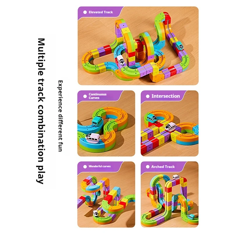 2025 Nieuwste Educatief Speelgoed 59/118 Stuks Montage Magic Track Trein Set Kinderspeelgoed Niet-Afstandsbediening trein Auto Geschenkdoos