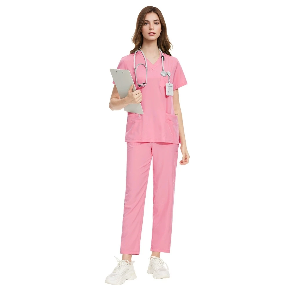 Ensemble de blouses d'hôpital, uniformes médicaux XXL, uniforme d'infirmière, hauts de gommage extensibles avec pantalons, vêtements de travail de pharmacie et de santé unisexe, nouvelle collection