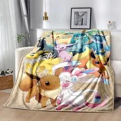 Cartoon Anime Pokemon Flannel Blanket Pikachu Figures Home Sofa Lunch Break Blankets Children Student Blankets Nap Cover Kids