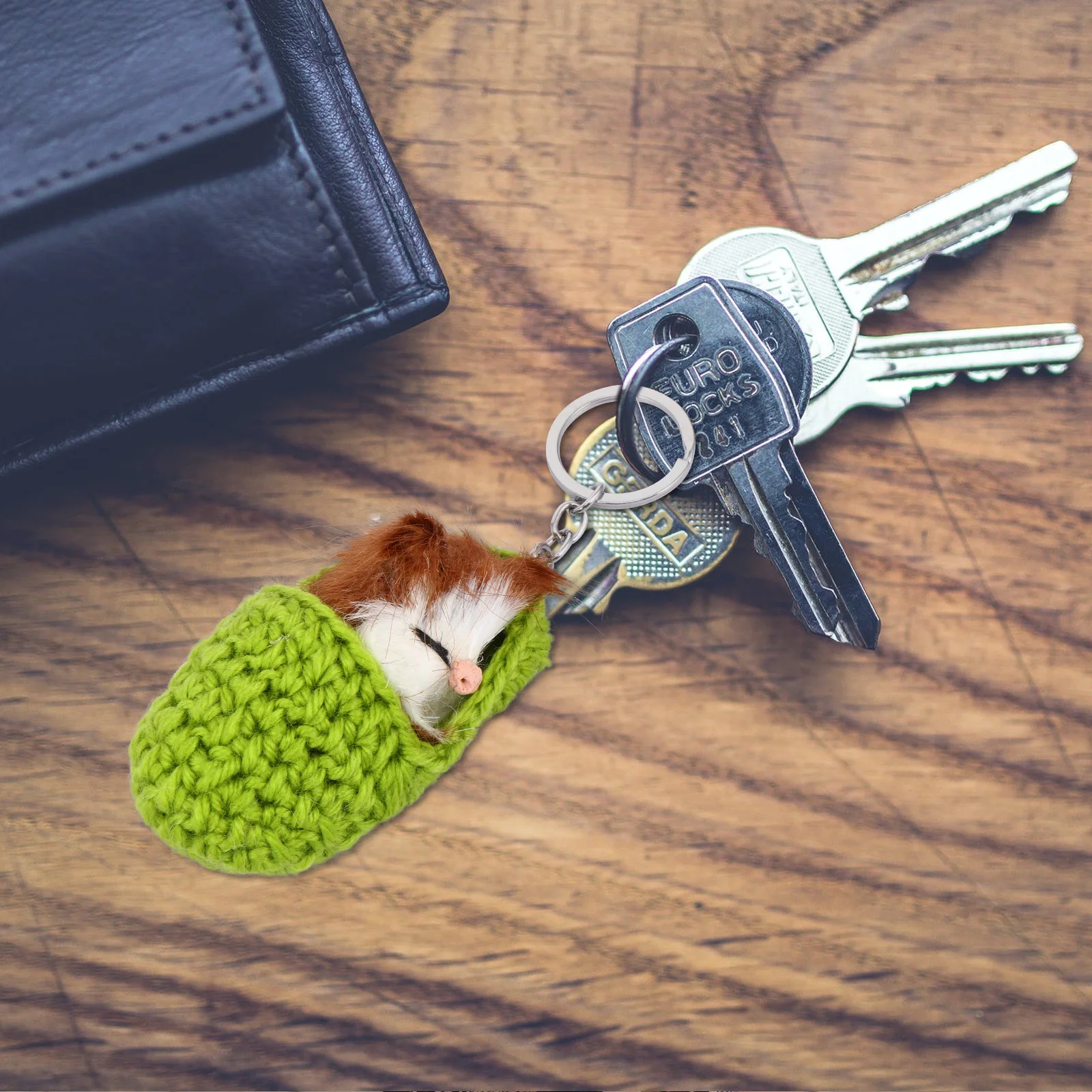 

1pc Sleeping Mouse Key Alloy Keyring Bag Pendant For Car Key Cell Phone Decor Elegant Fashion Accessory