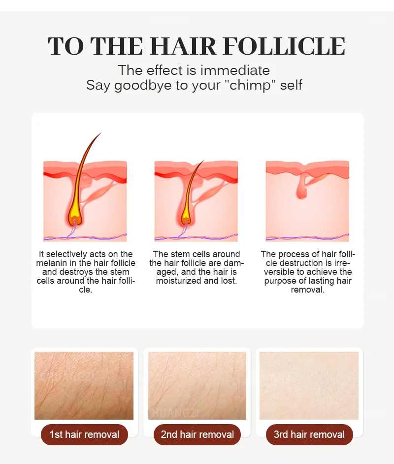 

Portable 3 Wave Diode Laser Permanent Hair Remove Fast Depilation Painfree Follicle Penetration Skin Rejuvenation Device